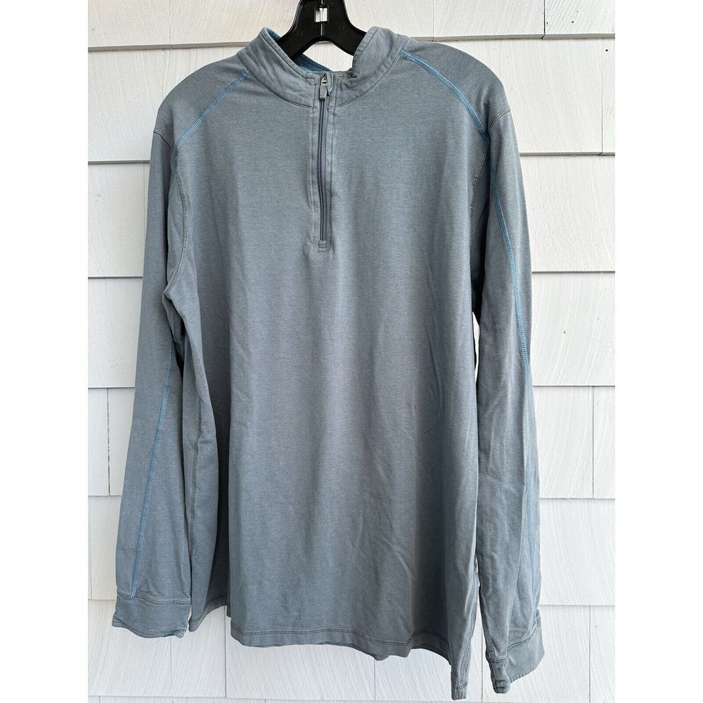 Tasc Carrollton Lightweight Blue Cotton Blend Quarter‎ Zip Style # TM109 Size XL